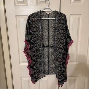 Floral tassel oversized kimono size s